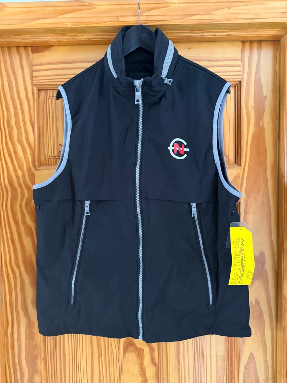 Nautica Competition Black Vest with Gray Trim and Logo